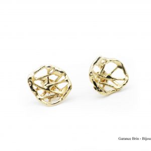 Boucles d'oreille "Petite coupelle brut de toile"