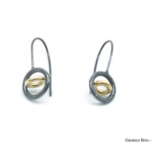 Boucles d'oreilles longues "Petit rond jumelé"
